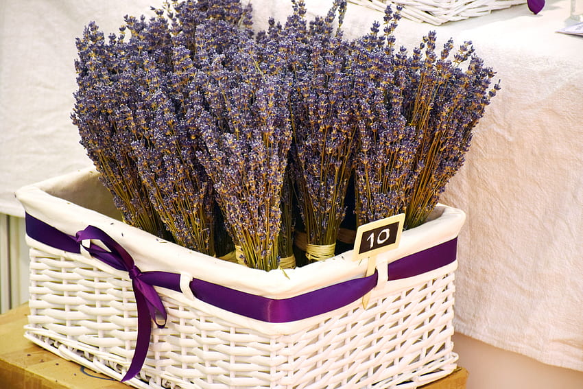 Flowers, Basket, Lavender, Scent, Aroma HD wallpaper