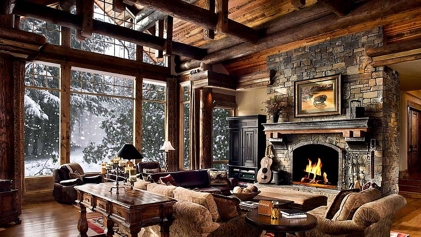 Winter Christmas Screensaver - Snow, Cozy Fire HD wallpaper
