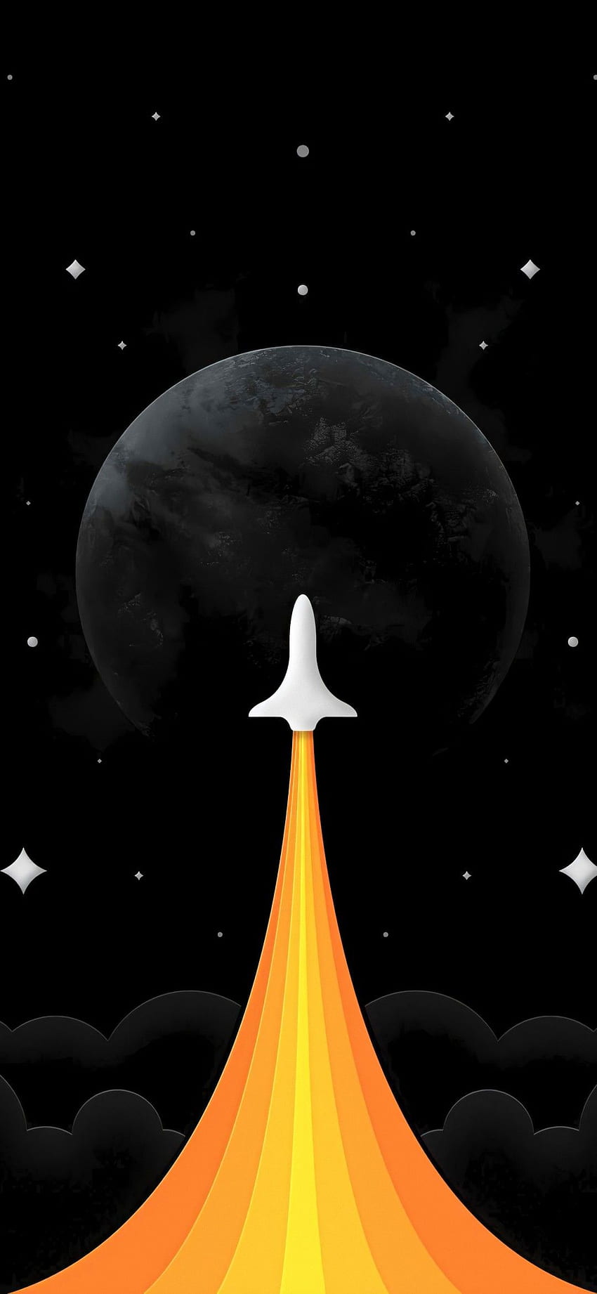 สุดยอด iPhone Space Rocket Minimal, Rocket AMOLED วอลล์เปเปอร์โทรศัพท์ HD