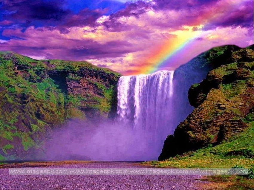 Rainbow Waterfall - , Rainbow Waterfall Background on Bat, Scenic Waterfall  HD wallpaper | Pxfuel
