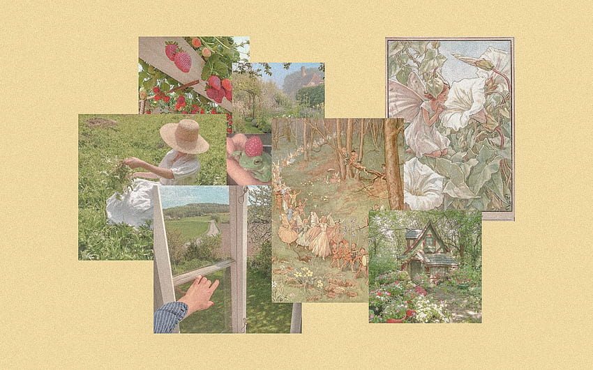 Made A Very Cottage Farmcore Y Background With Various From Pinterest That I Thought I'd Share Here In Case Anyone Would Wanna Use It! :D : Cottagecore, Cottagecore Aesthetic HD wallpaper