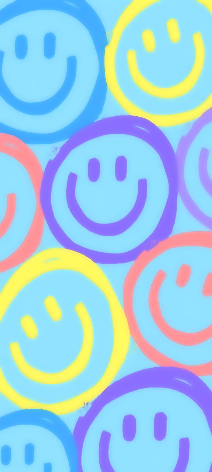 Babyblaue Smileys, Pastell HD-Handy-Hintergrundbild