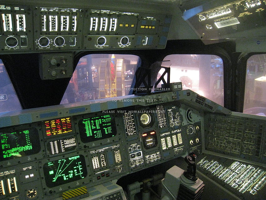 Nave espacial simulada de cockpit de ônibus espacial papel de parede HD