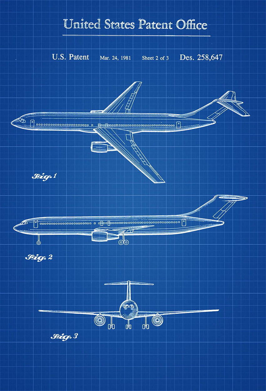 Plan d'avion de brevet d'avion de Boeing, cadeau de pilote Fond d'écran de téléphone HD