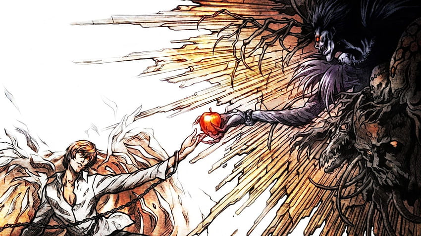 Death Note, Light Yagami, Ryuk, The Creation Of Adam, Parody, Anime / and Mobile Background HD тапет
