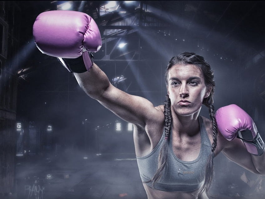 Boxer, punch, rough, female HD wallpaper