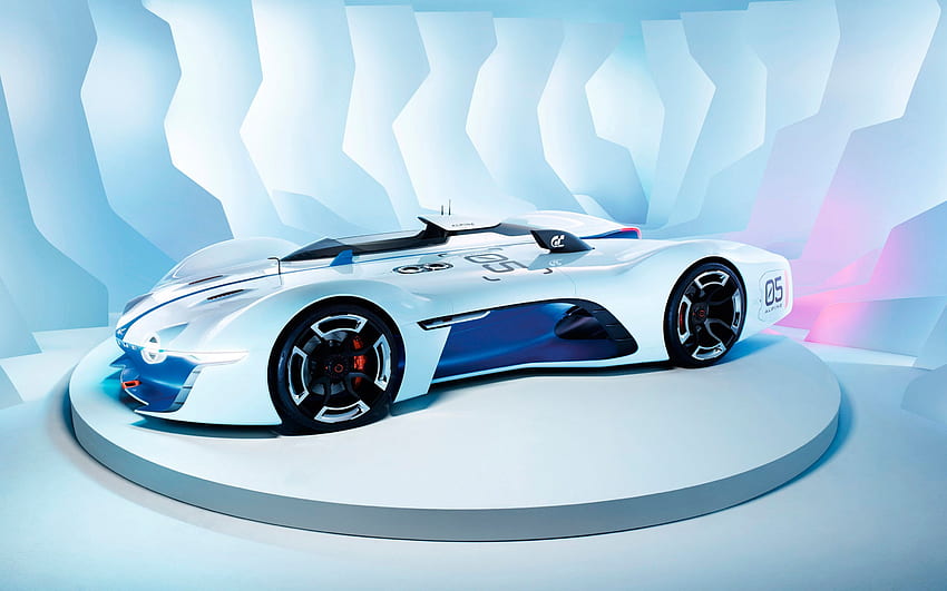 Samochód i tło 2015. Wizja alpejska, Renault alpejskie, samochody koncepcyjne, Bugatti Vision Tapeta HD