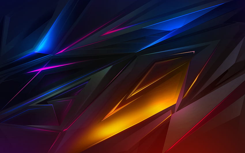 Abstract , 3D, dark, digital art, pattern, background, illuminated • For You For & Mobile, Abstract Art Colorful 3D HD wallpaper