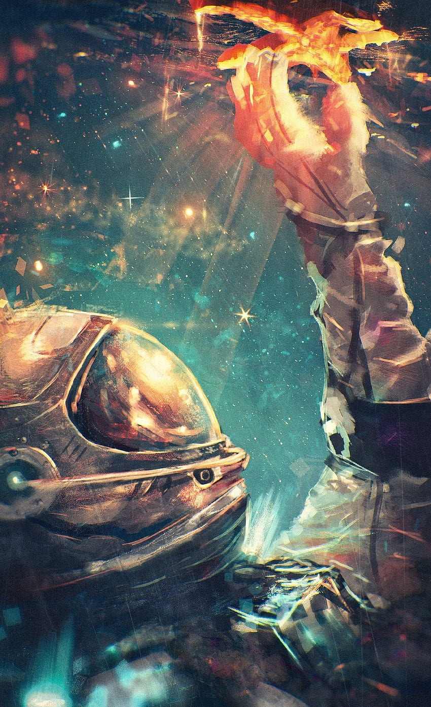 Unknown artist. Things. Artist, and Spaces, Trippy Astronaut in Space HD phone wallpaper