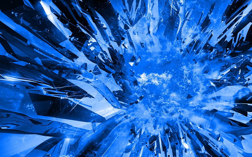Premium Photo  Illustration of a blue shattered glass or ice crystals  background or wallpaper texture cold blue