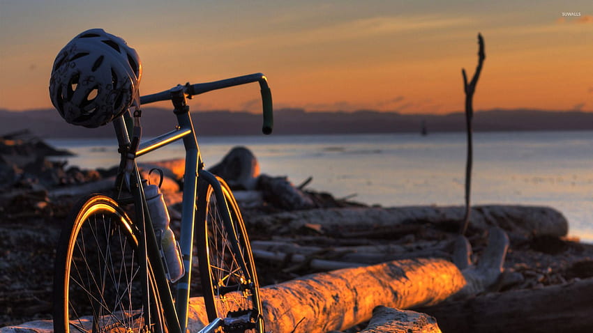 Bicycle in the sunset - graphy HD wallpaper
