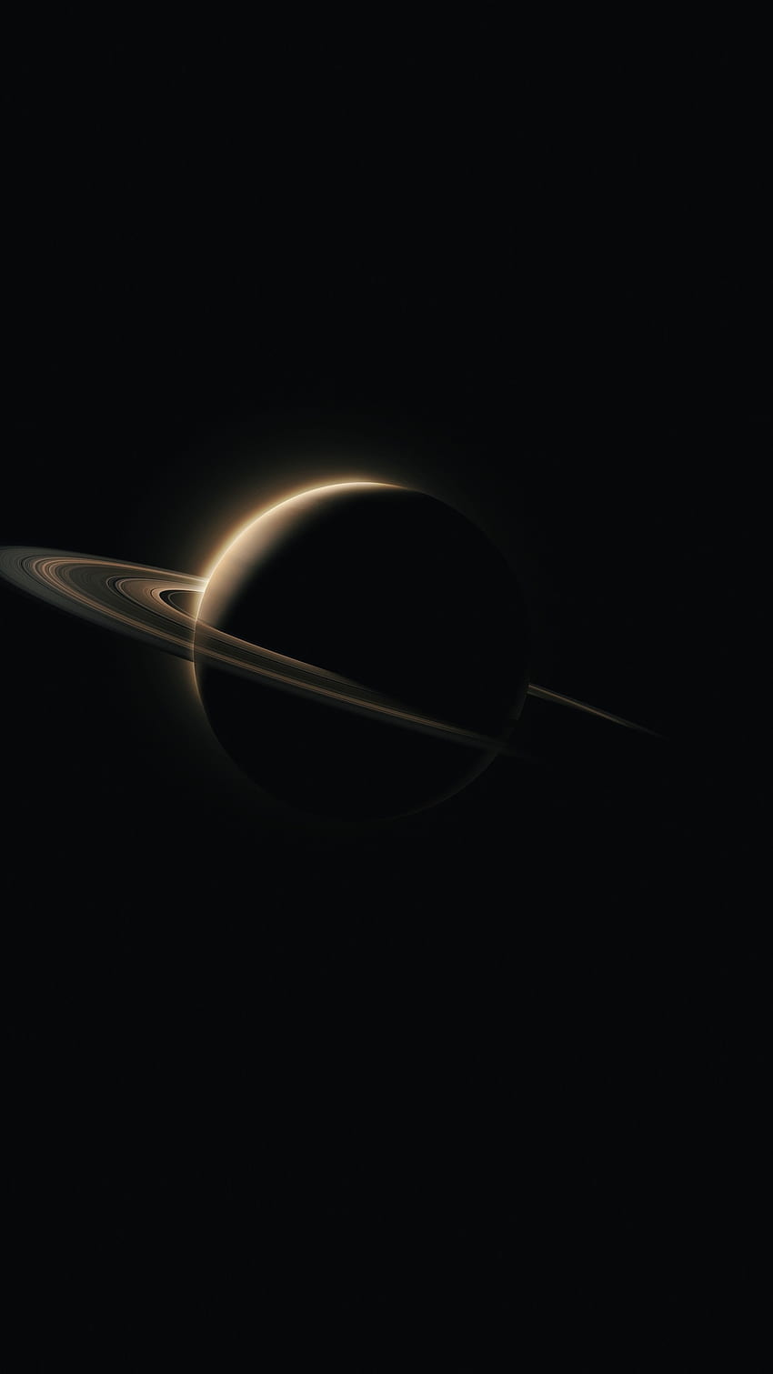 土星、惑星、暗黒。 惑星、闇、宇宙電話、黒い太陽系 HD電話の壁紙