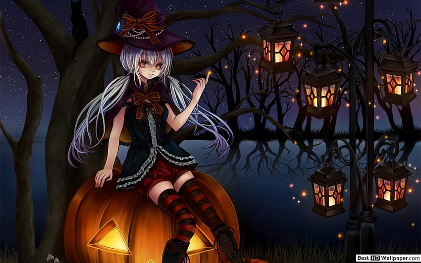 Fundo Imagem Fofa Para Papel De Parede De Halloween Do Anime