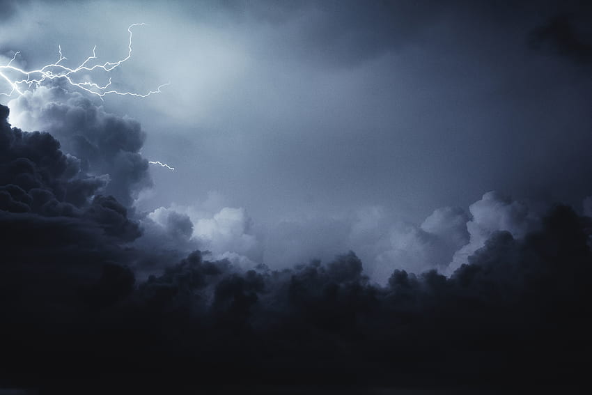 Lightning, dark, sky, clouds, storm HD wallpaper
