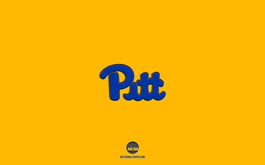 Pittsburgh Panthers, yellow background, American football team, Pittsburgh Panthers emblem, NCAA, Pittsburgh, USA, American football, Pittsburgh Panthers logo HD wallpaper