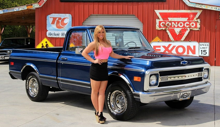 1969-Chevrolet-C-10, Truck, Classic, GM, Babe HD-Hintergrundbild