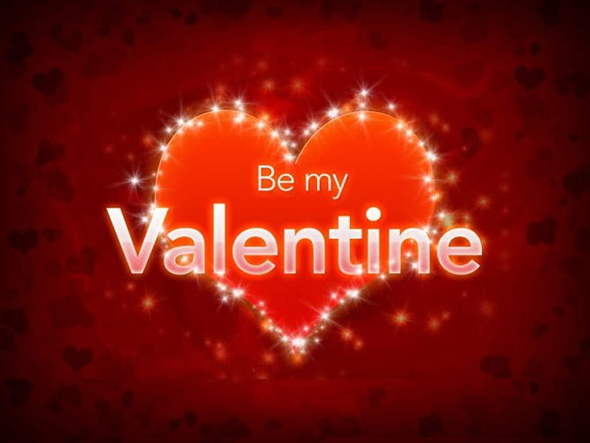 Честит Ден на влюбените, бъди моят валентин, любов, щастлив, романтика, червено сърце HD тапет