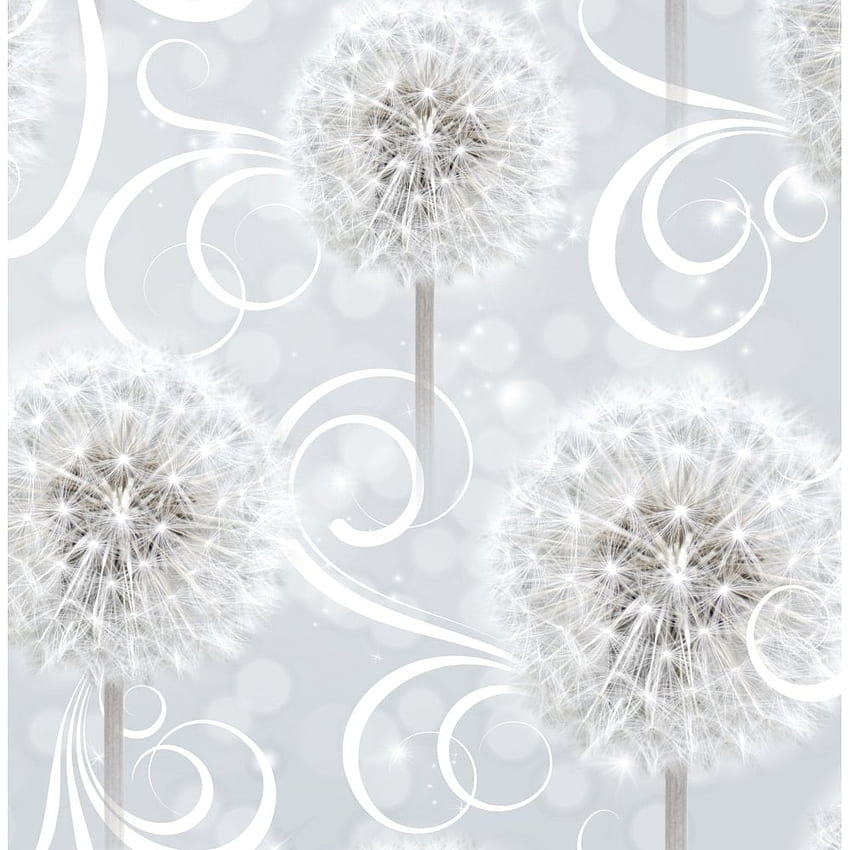 GRAHAM & BROWN Dandelion Dreams Grey Floral Glitter 106937 - Sem categoria da Depot UK, Grey Flowers Papel de parede de celular HD