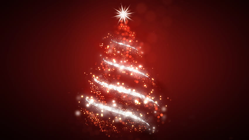 Christmas Tree, vector, abstract, red background. Mocah HD wallpaper
