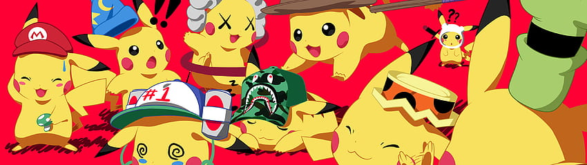 Pikachu Halloween Party: multiparete, doppio monitor di Halloween Sfondo HD