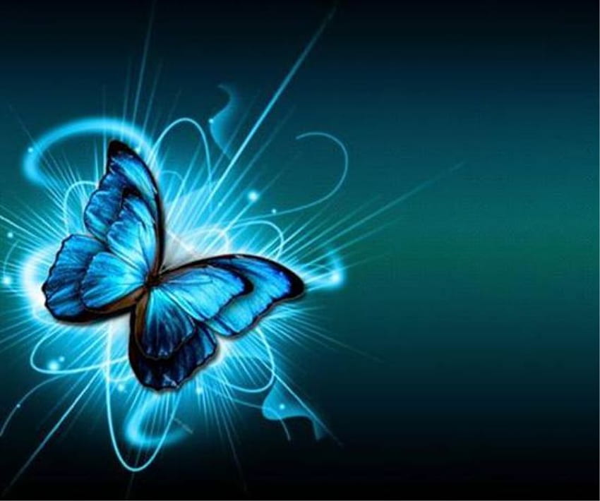 電気蝶、青、翼、電気、蝶 高画質の壁紙