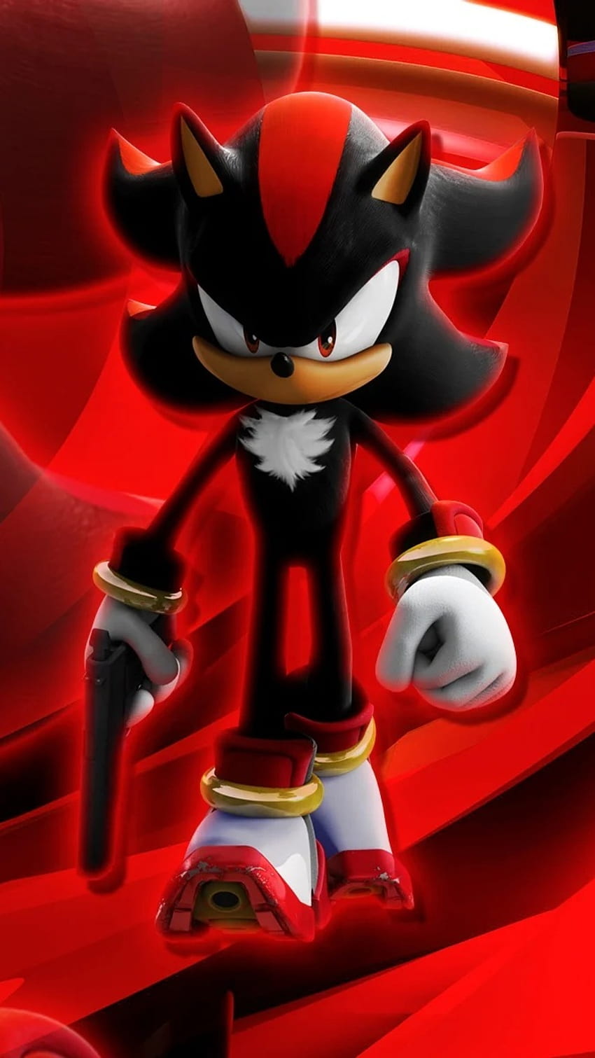 Shadow The Hedgehog, Red Background HD phone wallpaper