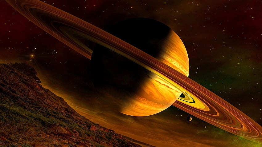 Satürn - Halka Gezegen Sanatı HD duvar kağıdı