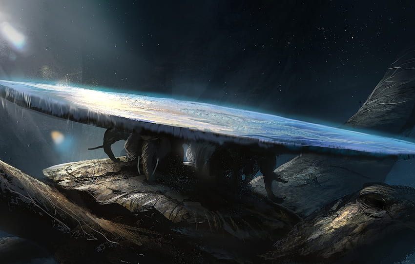 Figure, Planet, Space, Earth, The world, Turtle, Fiction, Elephants, Myth, Denis Loebner, by Denis Loebner, Turtleshield for , section арт HD wallpaper