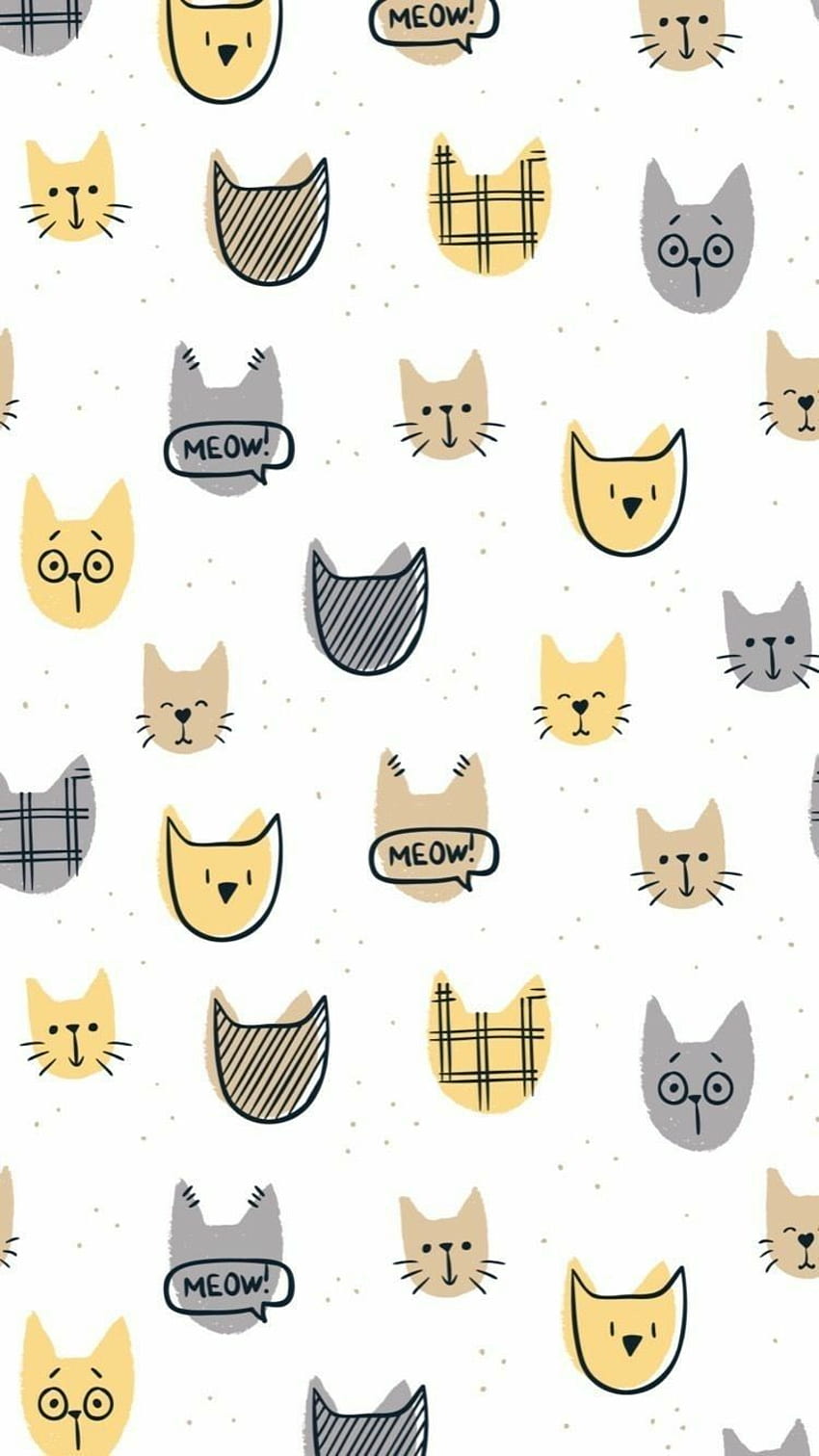 Lisa Wilson on Kitty Katz. Cat , Art iphone, Pattern, Cute Cat Pattern HD phone wallpaper