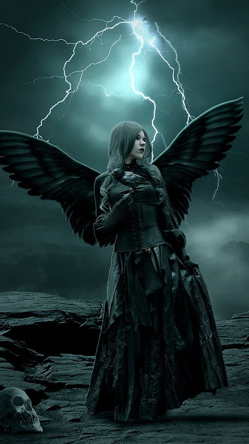 Goth Angel, Gothic Anime Angel HD phone wallpaper | Pxfuel