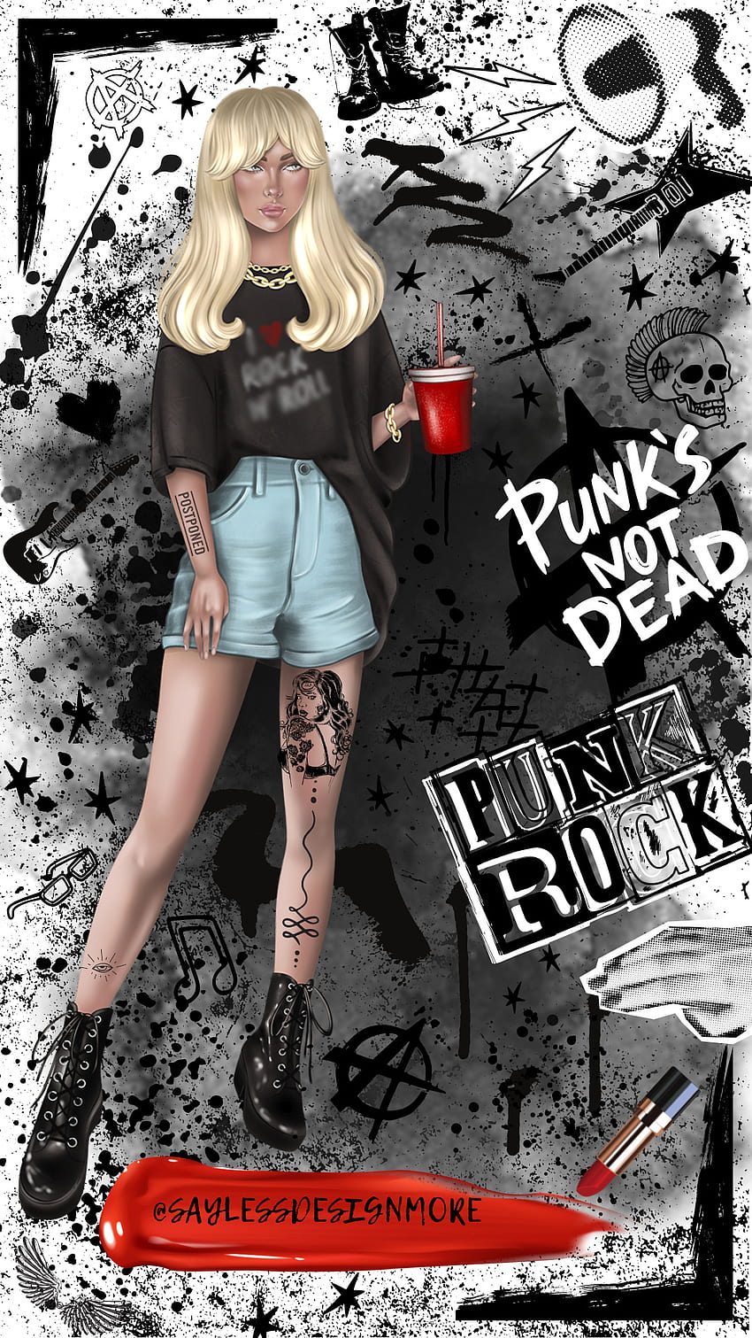 Punk Rock, heavymetal, art, grunge, rockandroll, cartoon, black, punkgirl,  girl, fashion HD phone wallpaper | Pxfuel