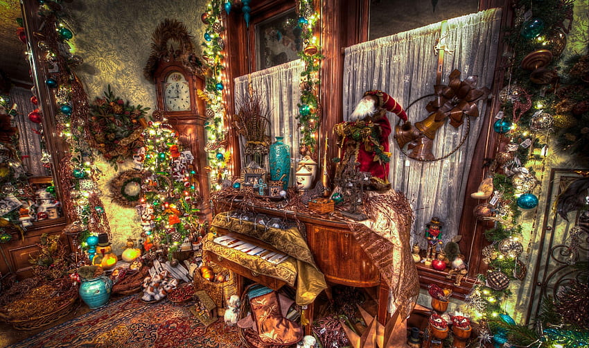 Holidays, Decorations, Clock, Christmas, Holiday, Room, Needles, Christmas Tree, Attributes HD wallpaper