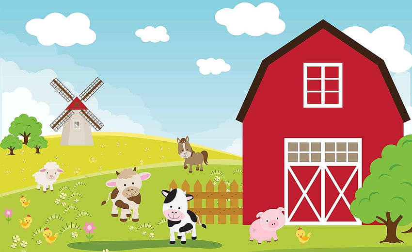 Farm Animals background, Cute Farm HD wallpaper