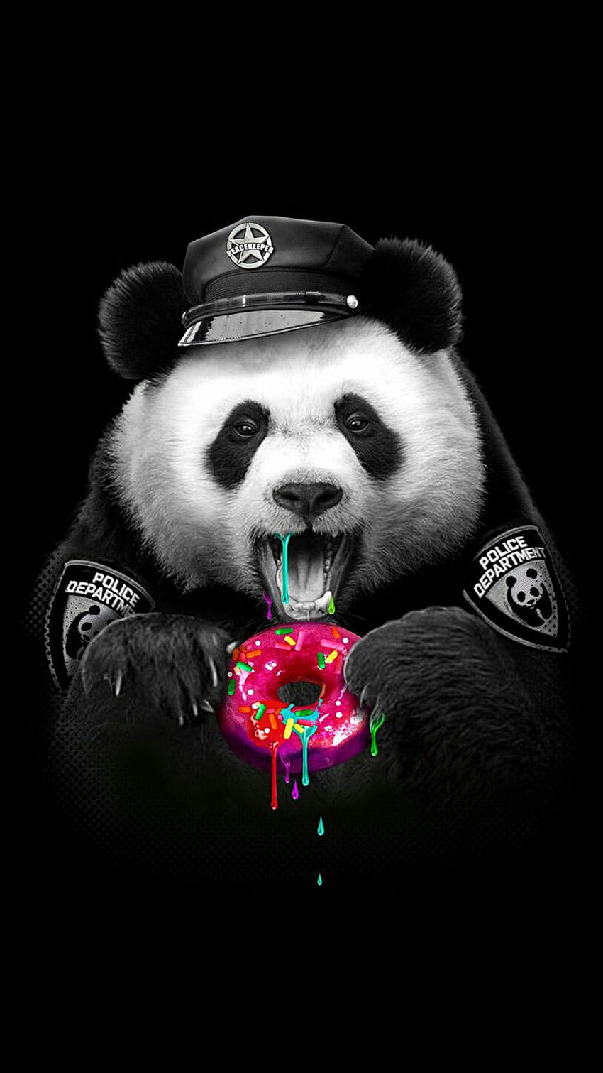 Panda and donuts. Cute panda , Panda , Panda background, Space Panda HD phone wallpaper