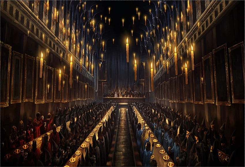 Harry Potter Hogwarts Dining Hall Latar Belakang Gereja Lilin, Aula Besar Harry Potter Wallpaper HD