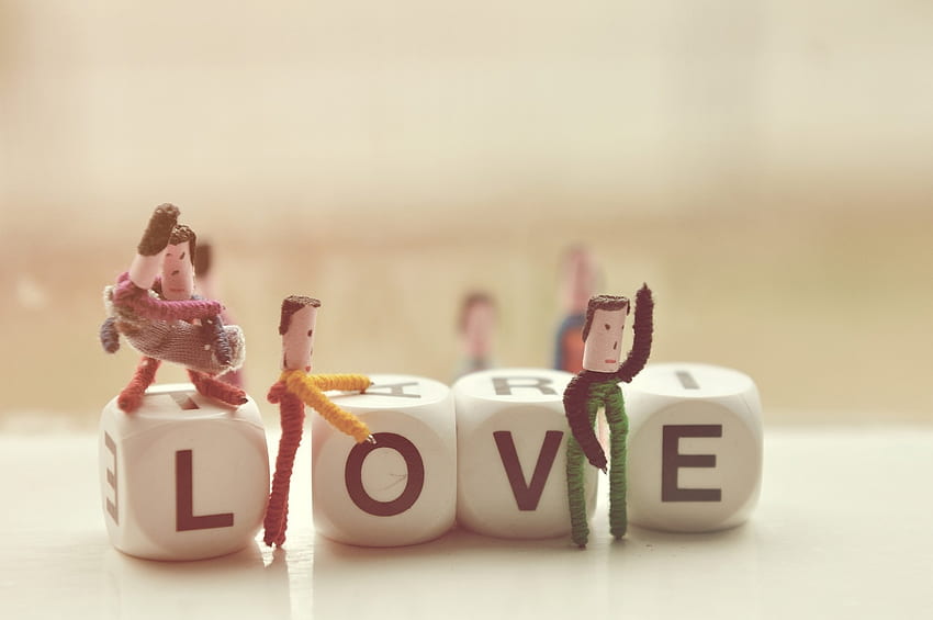 Toys, Love, Words, Letters, Dice HD wallpaper