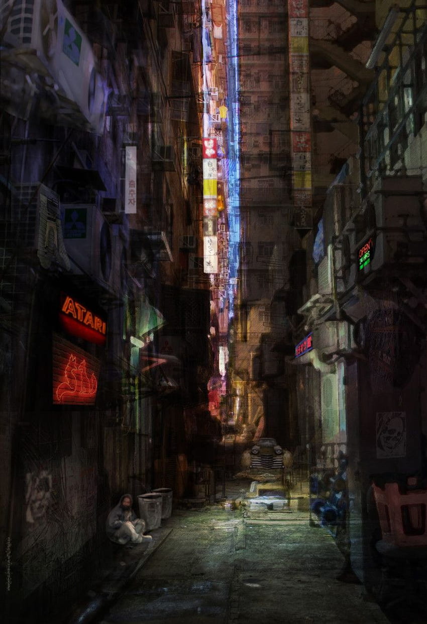Tokyo street scene, by Antony Carlyon : ImaginaryCityscapes, Tokyo Alley HD phone wallpaper