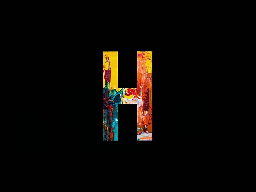 H alphabet, colorful, dark art HD wallpaper