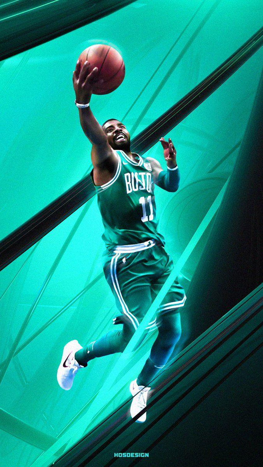 Kyrie Irving Boston Celtics, dibujos animados de Kyrie Irving fondo de pantalla del teléfono