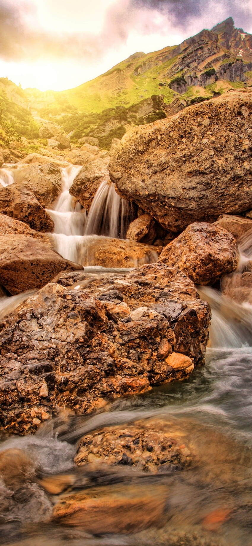 Wasserfluss, Fluss, Felsen, Natur, iPhone X, Hintergrund, 3266, Fließender Fluss HD-Handy-Hintergrundbild