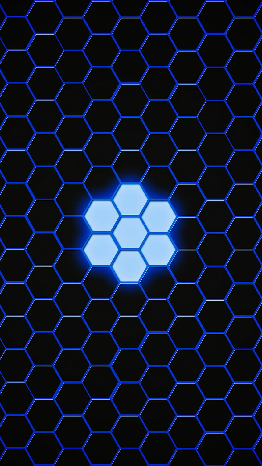 Blue Hexagon iPhone Background HD phone wallpaper