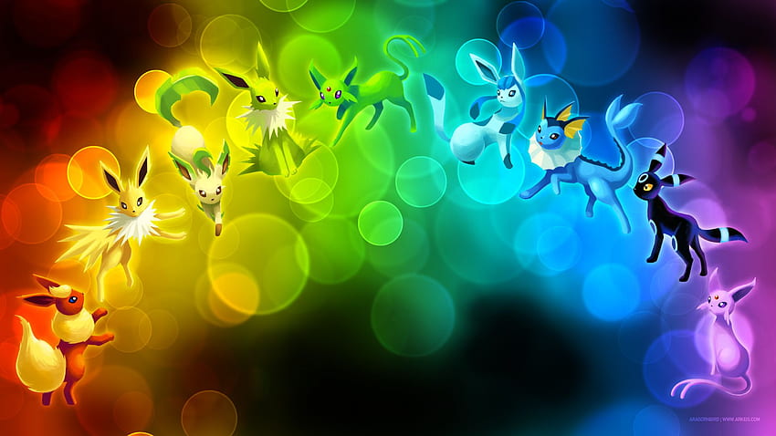 Kolorowa legenda pokemonów, wszystkie błyszczące legendarne pokemony Tapeta HD