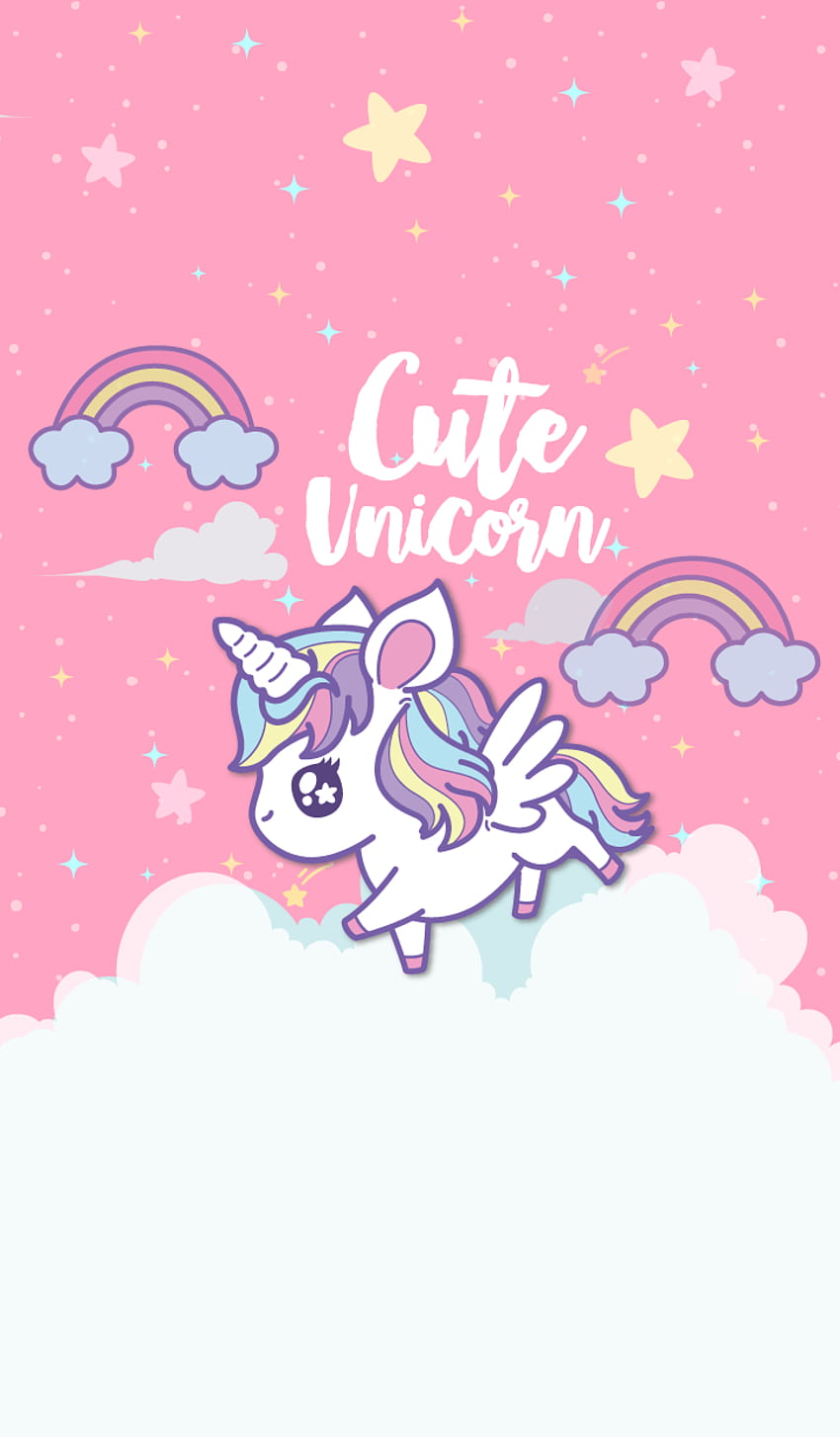 Rainbow Unicorn Girly Cute Unicorn wallpaper ponsel HD