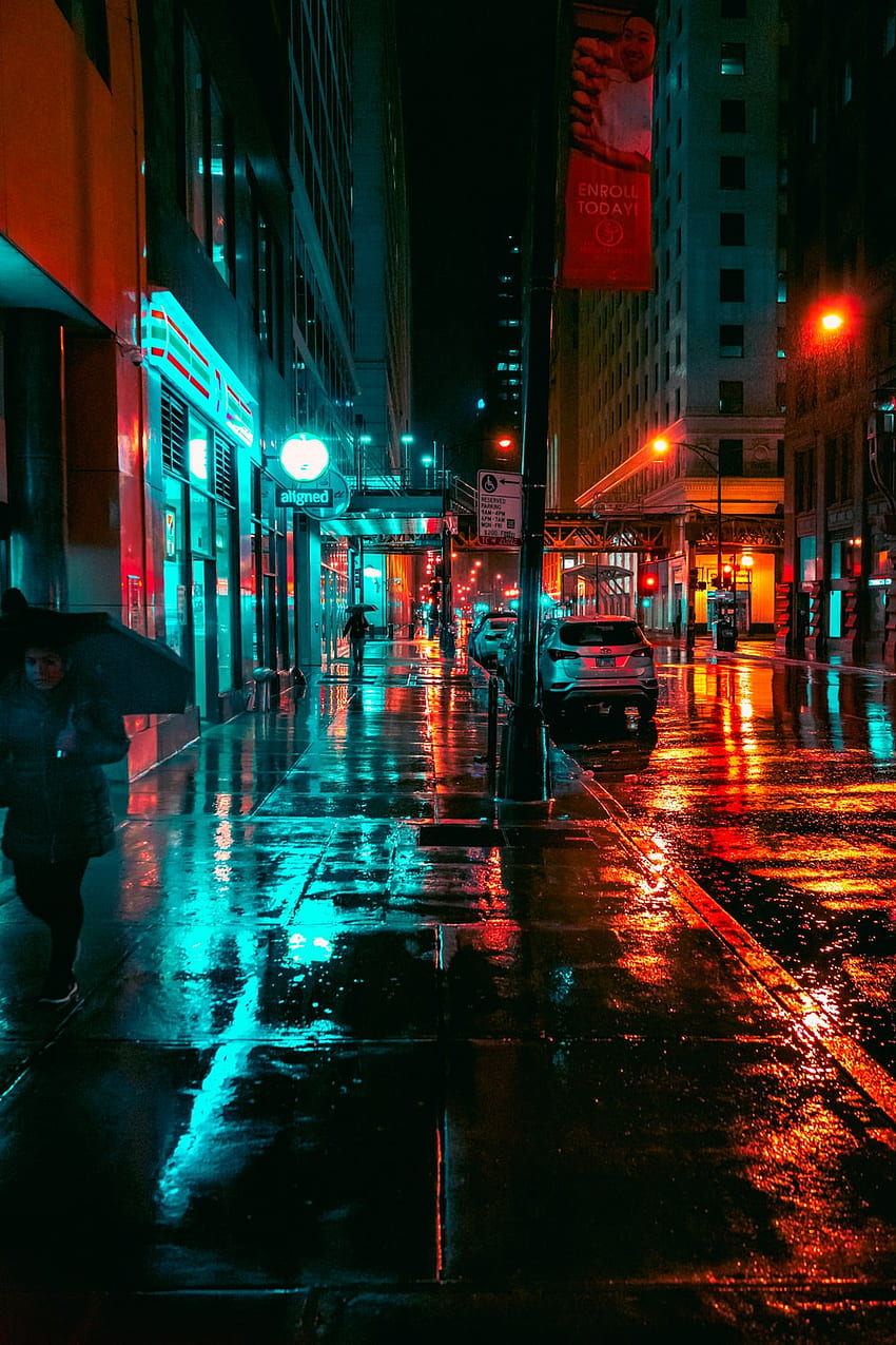 Noche de la ciudad [], Estética de las luces de la ciudad fondo de pantalla del teléfono