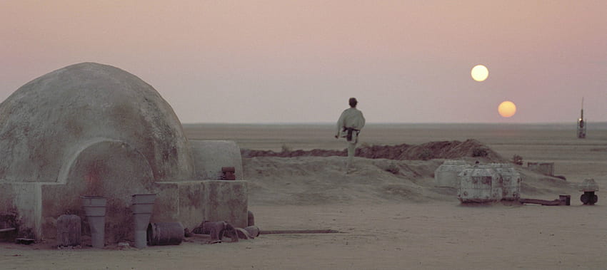 Richiesta: qualcuno ha un tramonto binario dall'episodio IV?: StarWars, Star Wars Tatooine Sfondo HD