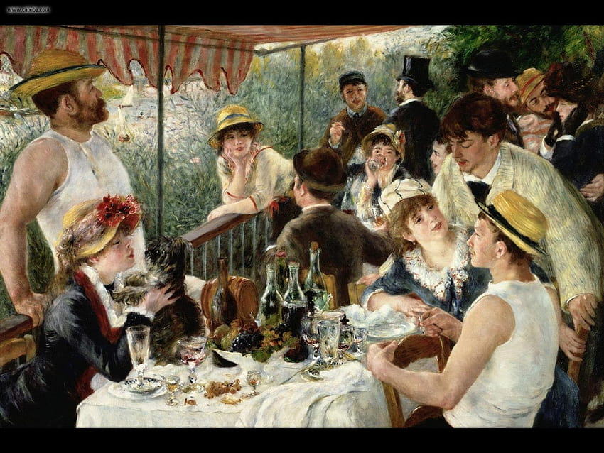 Zeichnen & Malen: Mittagessen der Boating Party Renoir HD-Hintergrundbild