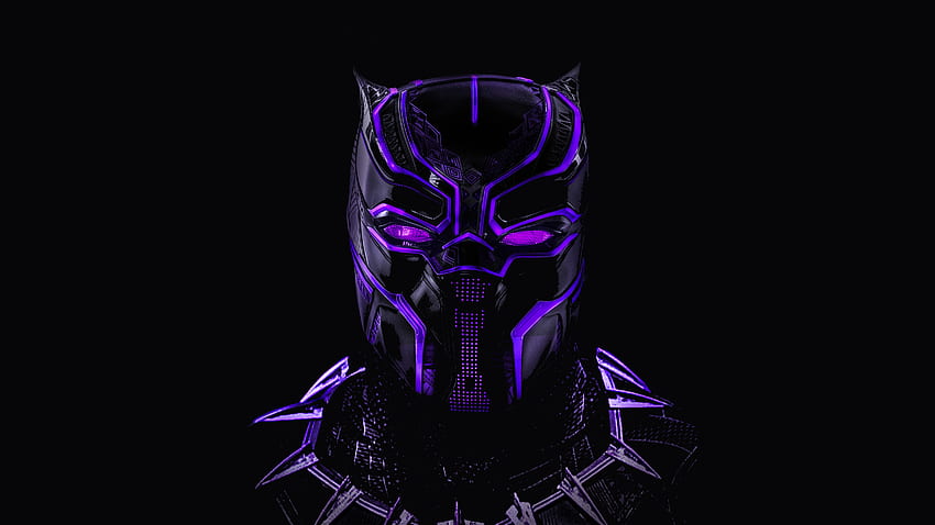 Black panther, superhero, dark, glowing mask HD wallpaper