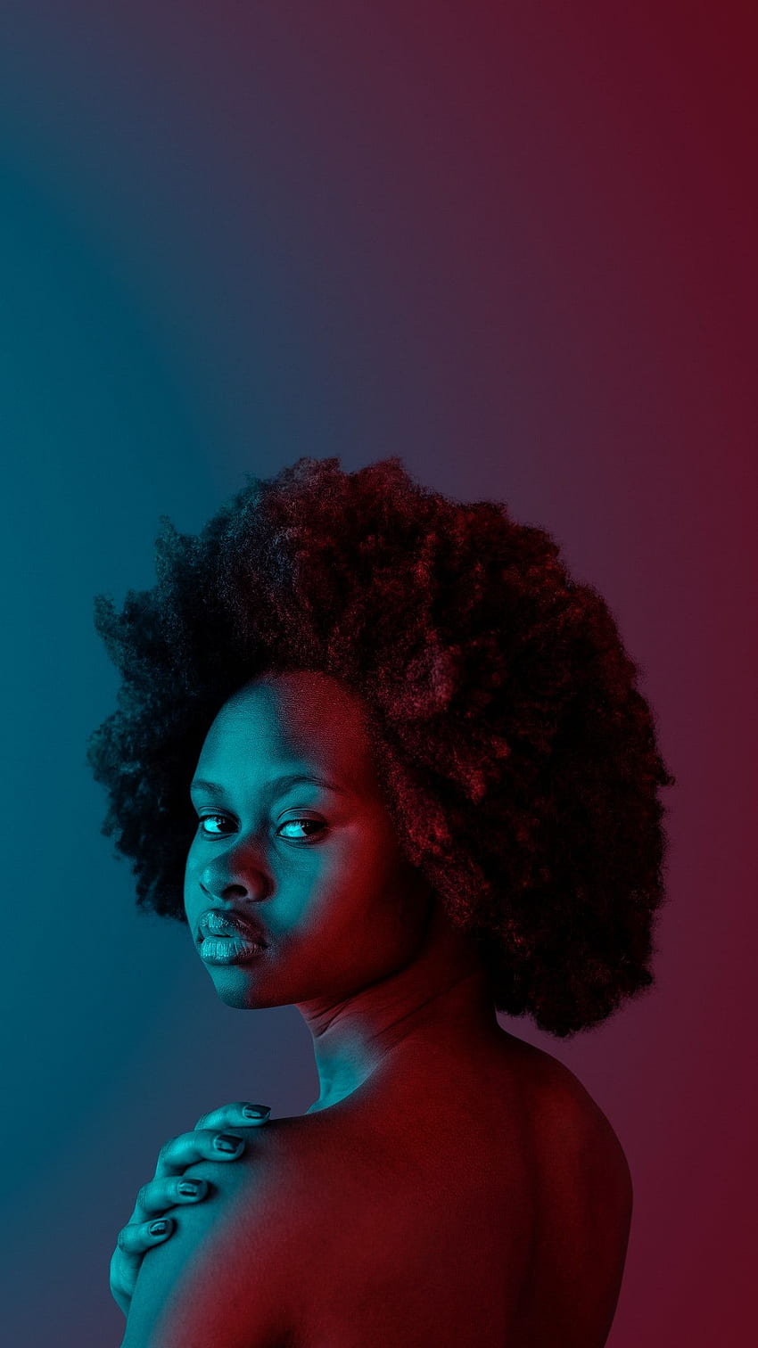 siyah kadın portresi Kraliyet, Afro Saç HD telefon duvar kağıdı