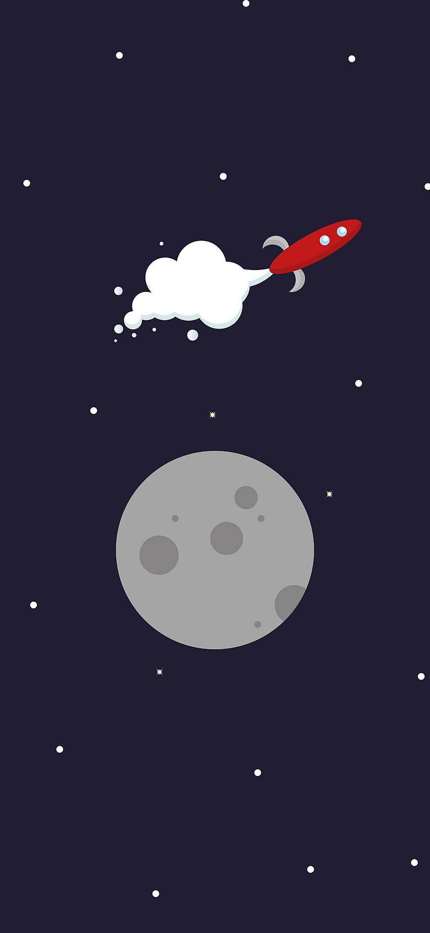 Espace Illustration Planète Fusée Minimal Mobile ⋆ Traxzee Fond d'écran de téléphone HD
