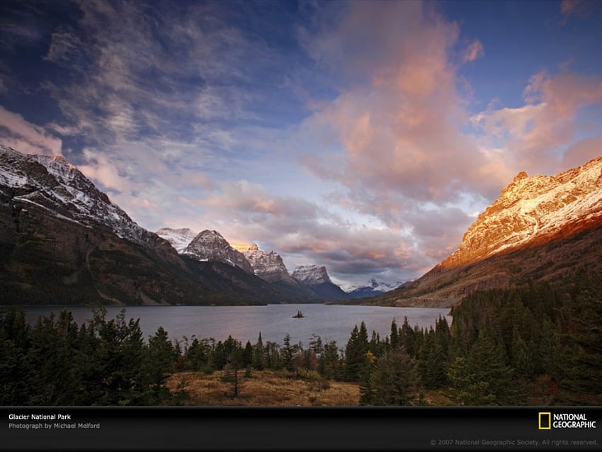 Los glaciares rodean el lago, el agua, el lago, el cielo, los lagos, los lagos, las montañas, la nieve, la naturaleza, el sol fondo de pantalla